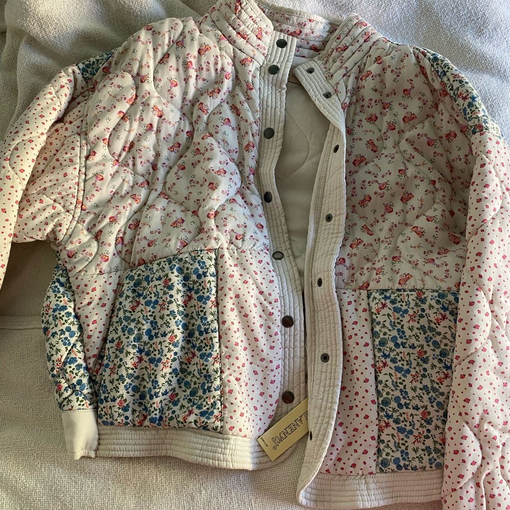 Blank NYC Women's Floral Patchwork Puffer Jacket